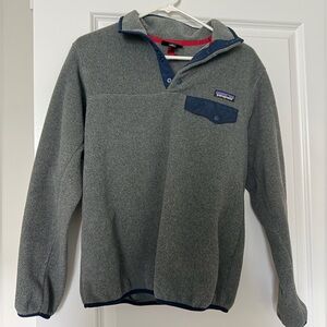Patagonia Synchilla Gray and Navy Pullover